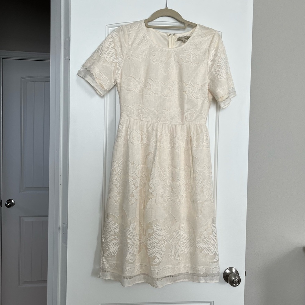 Polagram Cream Lace Dress